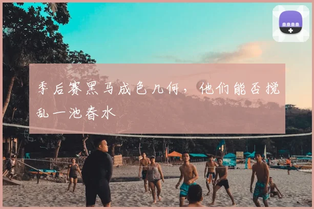 季后赛黑马成色几何,他们能否搅乱一池春水